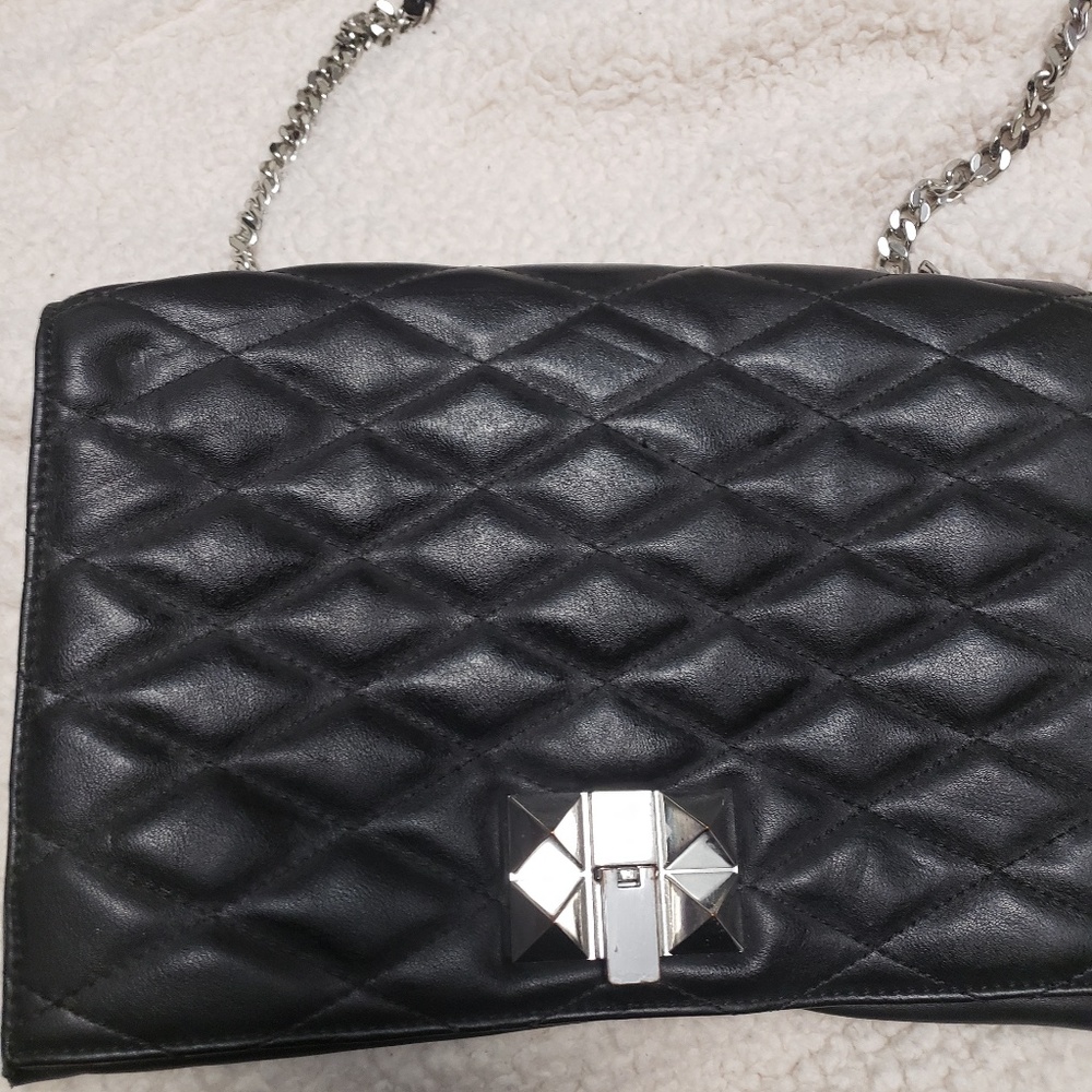 Zara black quilted crossbody bag